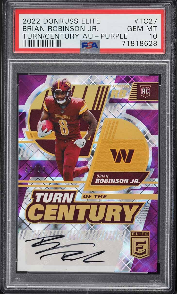 Brian Robinson Jr. Panini Donruss Elite Turn of the Century Autographs #TC27 Purple