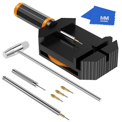 MMOBIEL Uhrenarmband-Entferner Reparaturwerkzeugsatz mit Hammer   Schwarz