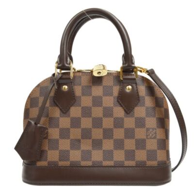 Louis Vuitton Alma Damier Ebene Shoulder Bag BB Brown Canvas