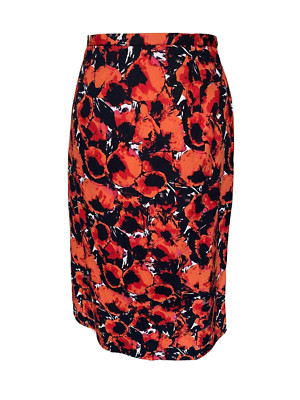 Adini 100% cotton poplin skirt back zip/button 26ins length size M