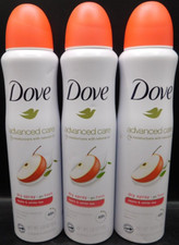 Lot Of 3 Dove Advanced Care Dry Spray Deodorant Apple  White Tea 3.8oz Ea New