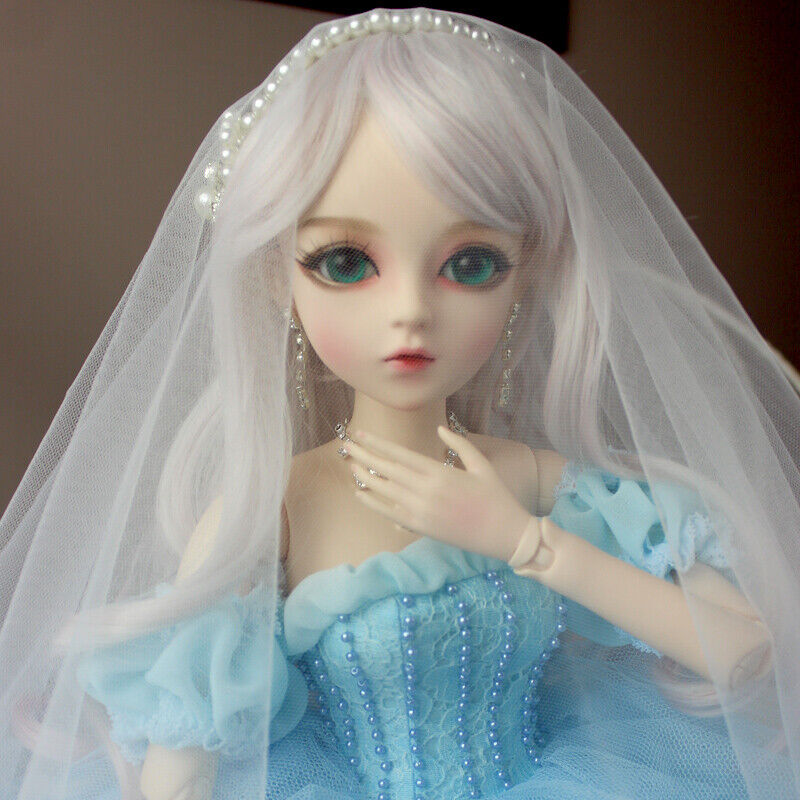 60cm BJD Doll 1/3 Ball Jointed Princess Girl Doll + Blue Pretty Dress Curly Hair Goedkope hoge kwaliteit
