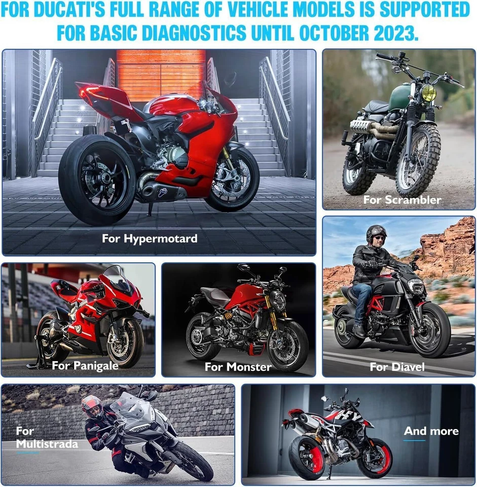 ANCEL MT510 Motorcycle OBD2 Scanner Diagnostic Tool Full System Fit for Ducati - Image 2 of 4