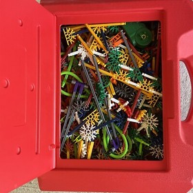 K'NEX Kinex red Hard Box Case filled with Knex !!
