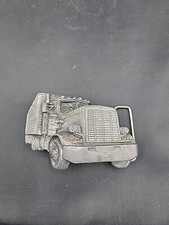 Truck Driver Pewter Belt Buckle 1977 - Bergamot Brass Works - Semi-Truck USA