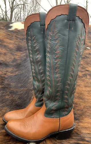 Leather Western Cowboy Boots 9.5 