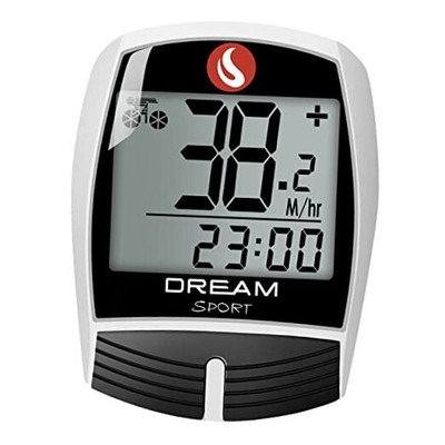 Bike Computer Bicycle Speedometer and Odometer 16-Function Wired Bike white