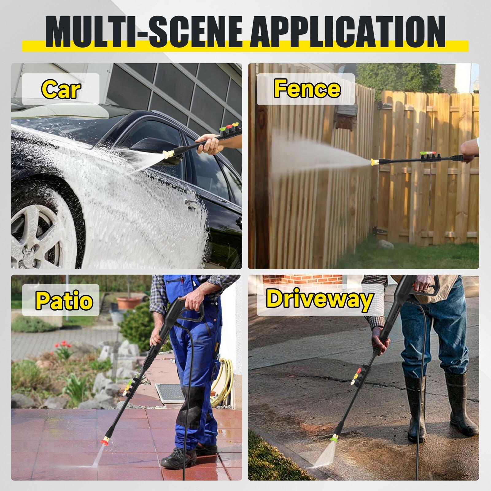 4200 PSI 2.5 GPM Electric High Pressure Washer Power Washer 1800W With Wheels