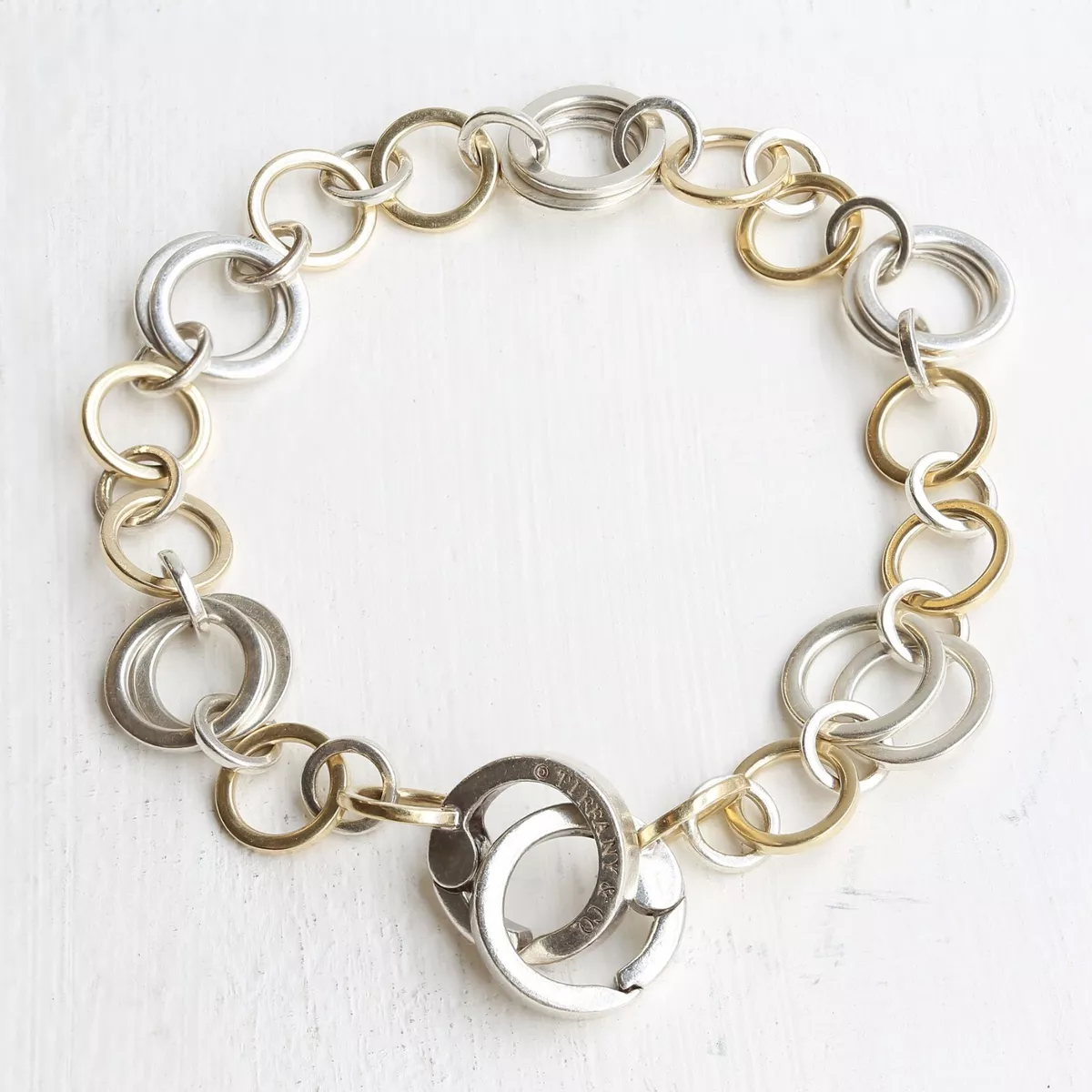 Tiffany Gold Bracelet 18 ct Gold Silver Tiffany Co Link