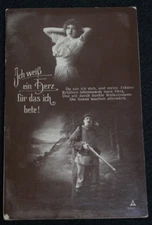 WWI Original Imperial German Military Soldiers Postcard Love from the Front