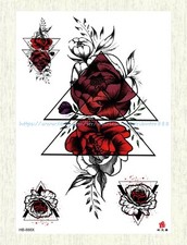 tattoo transfers for adults retro boho flower large 8.25" temporary tattoo