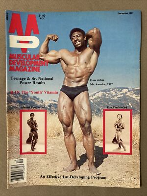 MUSCULAR DEVELOPMENT Bodybuilding Fitness Magazine / DAVE JOHNS / 12-77