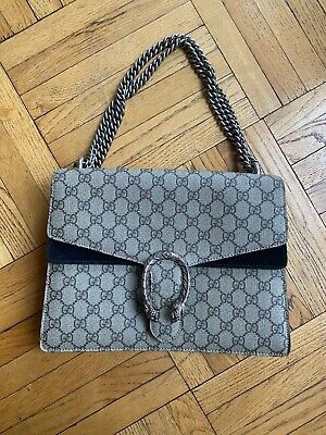 Gucci GG Supreme Monogram Medium Dionysus Shoulder Bag Black Gucci GG Supreme Monogram Medium Dionysus Shoulder Bag Black