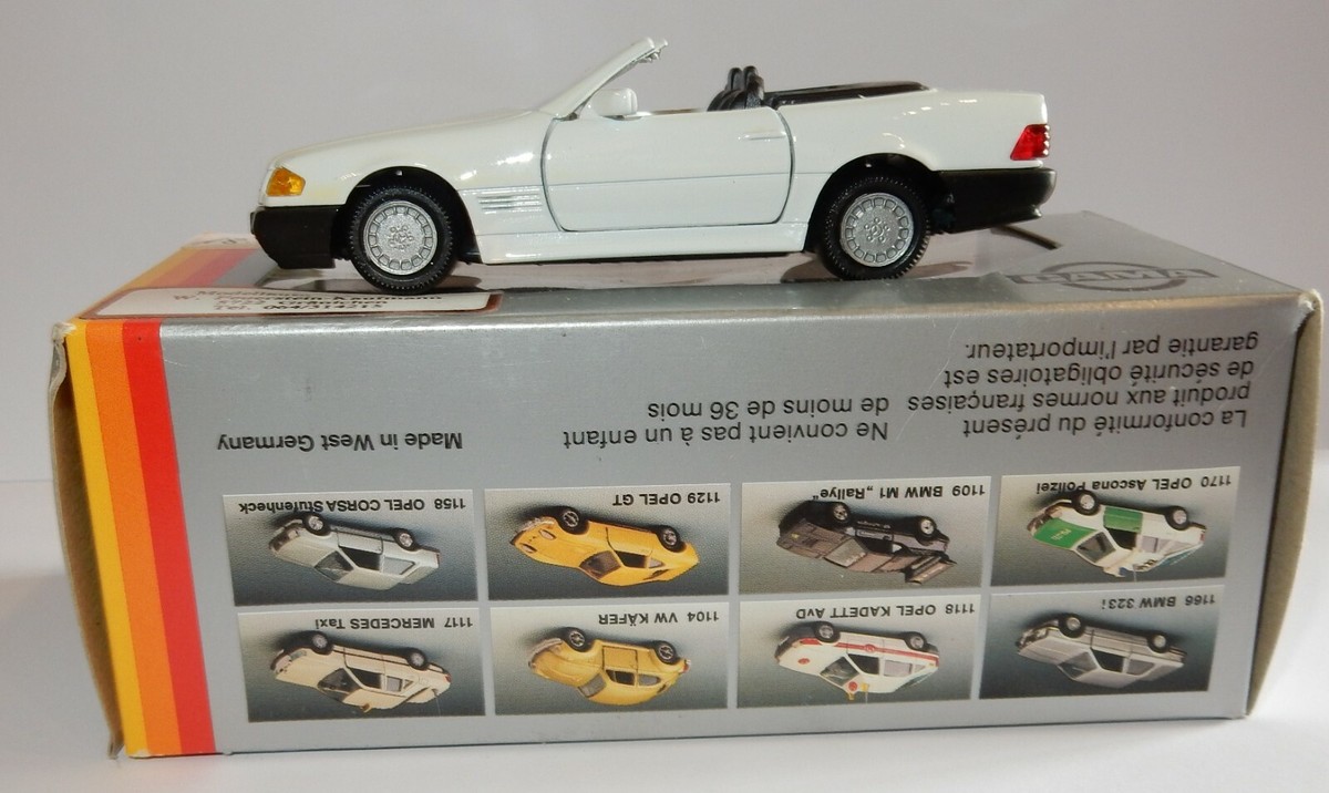 Voiture Miniature GAMA Mercedes-Benz 300/500 SL Cabriolet - Bleu Foncé - Échelle 1/43 - En Boîte (occasion)