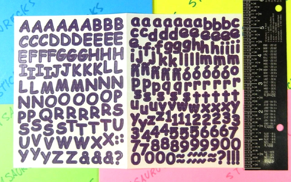 Creative Memories Purple w/ White Dots Alphabet & Numbers Mini Sticker Sheet Set - Image 4 of 4