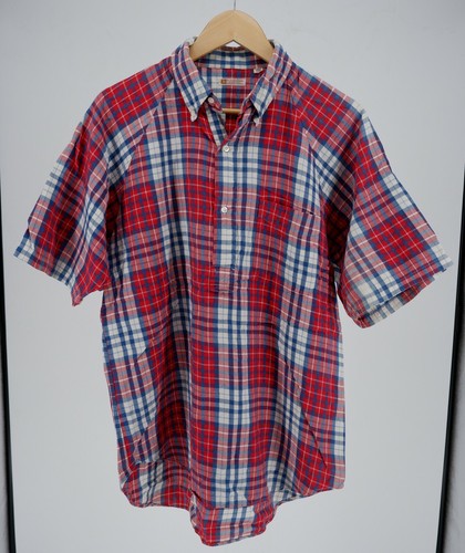 SUGAR CANE union made TOYO red plaid pullover polo shirt large - Picture 3 of 11