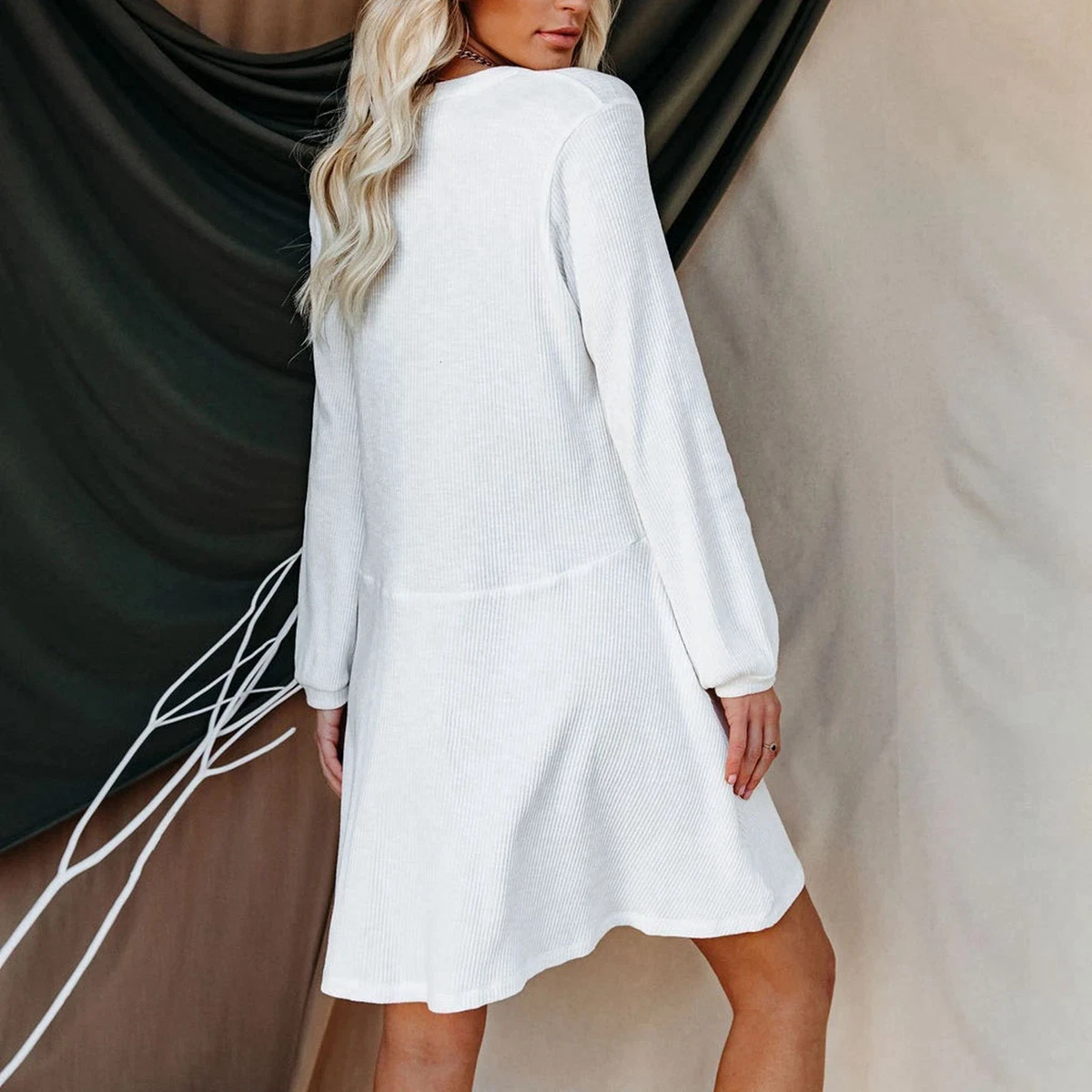 Long sleeve shift shop dress casual