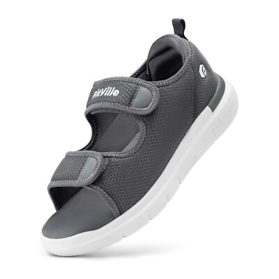 FitVille Men's Diabetic Sandals Wide Width Arch Support Adjustable Swollen Feet
