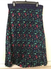 LuLaRoe Pleated Blue Floral Jill Skirt Size Large L NWT
