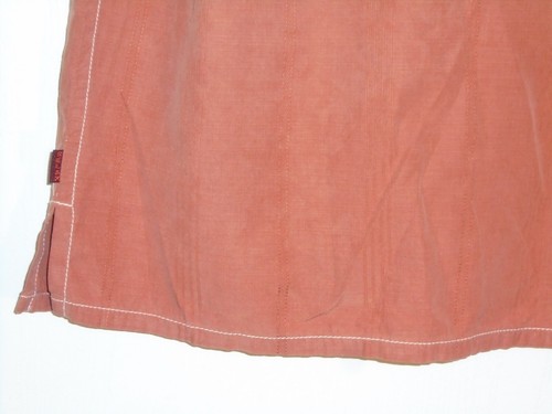 Camisa Tommy Bahama Talla Mediana Para Hombres Hawaiana Abotonada Naranja Quemado Seda Algodón - Imagen 9 de 9