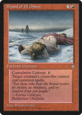Brand of Ill Omen  X (1) Ice Age MTG Excellent/Near Mint  4RCards
