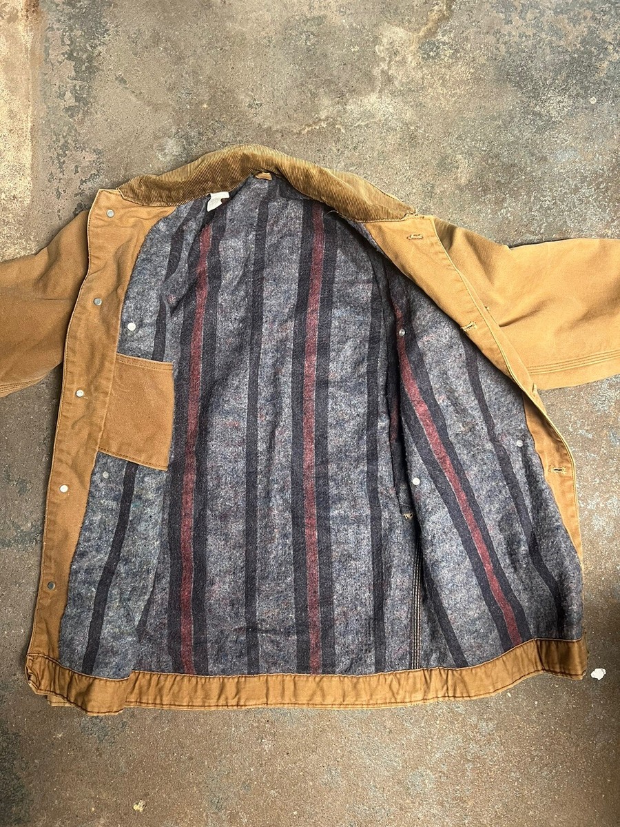 Carhartt Mens 36 Chore Coat Blanket Lined Canvas Vintage 80s Carhartt Mens 36 Chore Coat Blanket Lined Canvas Vintage 80s