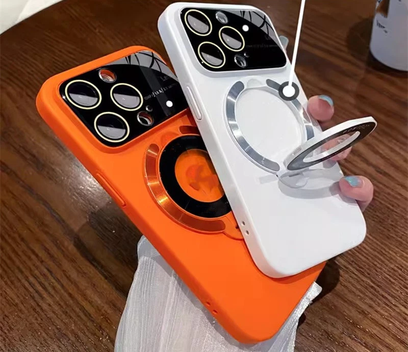 Bontezz Gran Ventana Magnética Plegable Soporte Funda para iPhone 16 15 Promax Foto 4 de 4