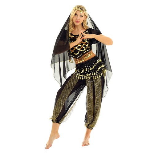 Damen Tanzbekleidung Laterne Kostüm Harem Outfit Cosplay Tanz Schal Bauch Sets - Bild 49 von 139