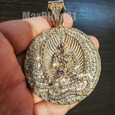Hip Hop Iced Large 2PAC EUPHANASIA Cubic Zirconia Gold Plated