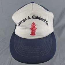 Vintage Hat Snapback Adjustable George A. Caldwell Co Trucker Mesh Back Hydrant