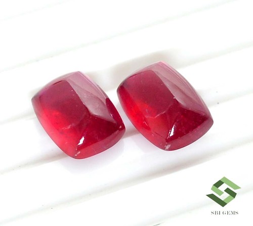 12x9 mm Natural Ruby Cushion Sugar Loaf Cabochon Shape Pair Loose Gemstones GF - Picture 4 of 10