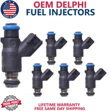 x6 OEM DELPHI FUEL INJECTORS FOR 2006-2009 Chevrolet Uplander 3.9L V6 #12592648