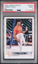 2022 Topps Update Jeremy Pena RC SP Variation Rookie #US253 Astros PSA 9