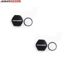 ADLERSPEED 2x -16AN AN16 AN-16 Aluminum Flare Plug Adapter Plug O-Ring Black