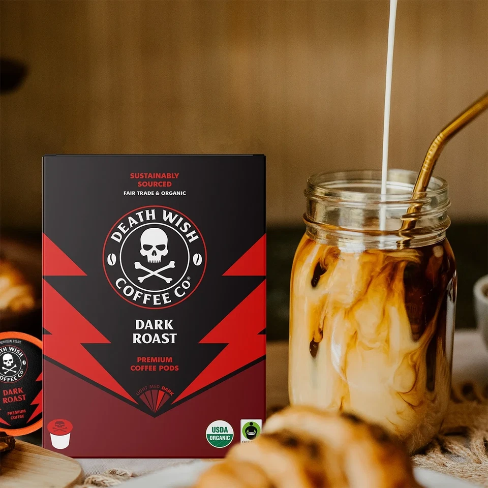 Cápsulas de café orgánicas y de comercio justo, tostadas oscuras, de una sola porción Foto 2 de 4