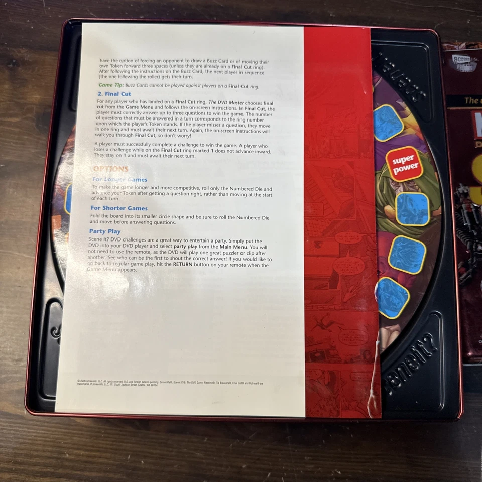 Marvel Deluxe Edition Scene It DVD Trivia Board Game READ - Image 4 of 4
