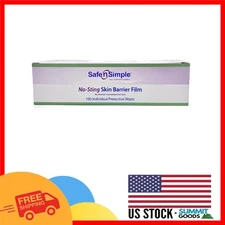 No Sting Skin Prep Wipes - 100 Count Protective Barrier Film for Sensitive Skin