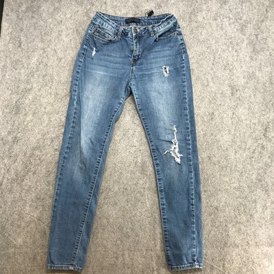 Ci Sono Jeans Juniors Sz 7/28 The Basics Collection Denim Destroyed Slim Skinny
