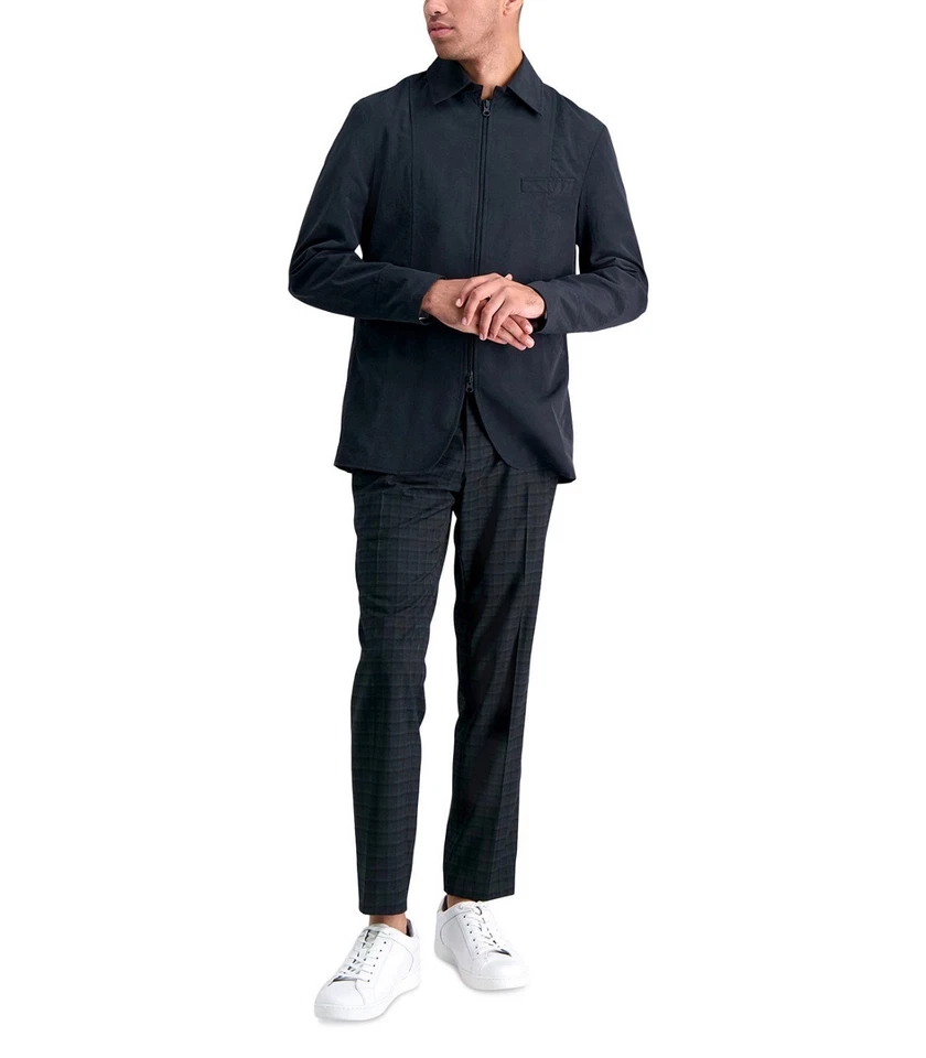 $95 NUEVO KENNETH COLE REACTION Hombres 30x32 Negro Cuadros Ajustados Pantalones/Pantalones de Vestir Foto 2 de 4