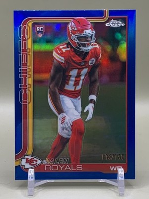 2025 Topps Chrome Jalen Royals Rookie Blue Refractor /150 - Kansas City Chiefs