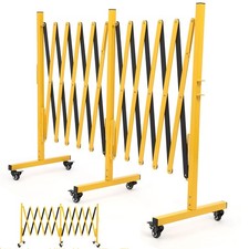 16FT Expandable Folding Gate Metal Fence Safety Protection Doorways with Wheels