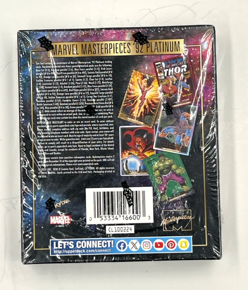 2024 Upper Deck Marvel Masterpieces 92 Platinum Hobby Box (EL1124547) - Image 2 of 4