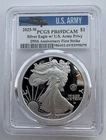 2025-W $1 American Silver Eagle US Army Privy 250th Anniversary PR69DCAM FS PCGS