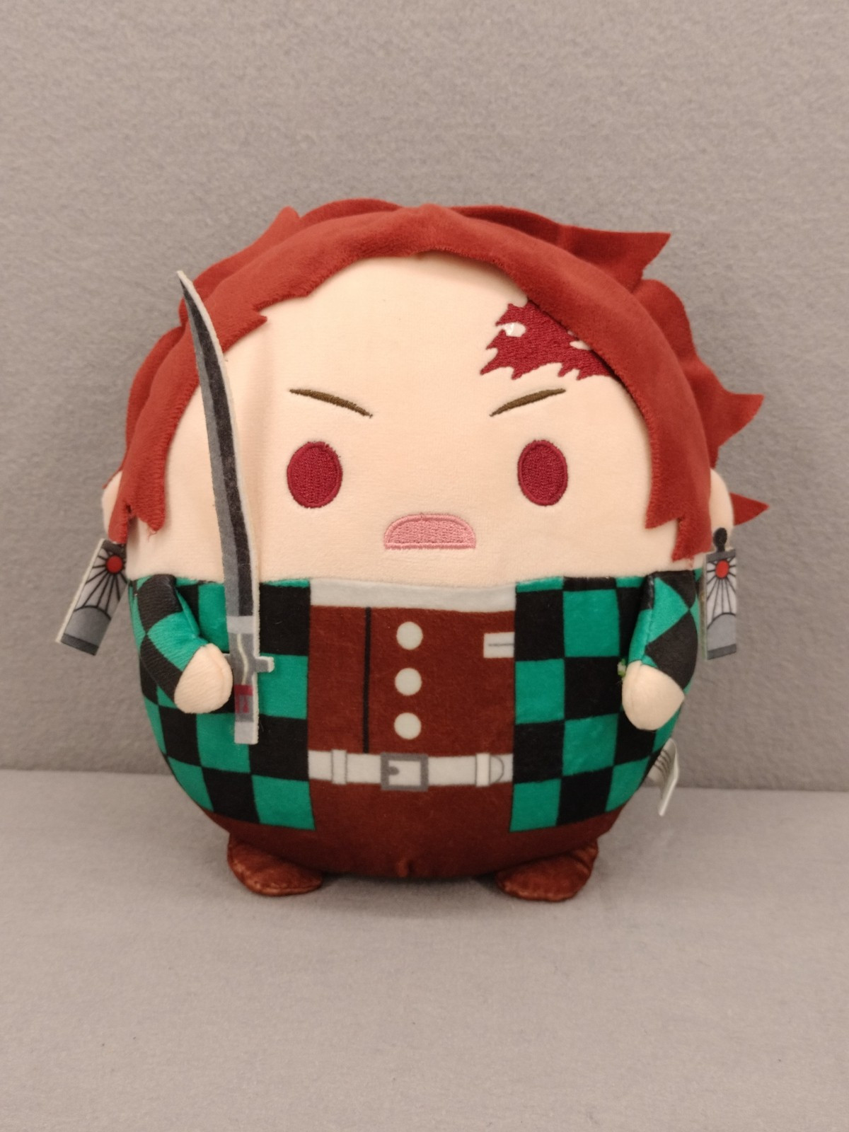 FuRyu Demon Slayer Tanjiro Kamado Round Ball Plush 10 Inch Stuffed Cushion EUC