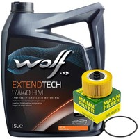 MotoröL Set Wolf oil 5W40 5 Liter + ÖLfilter FüR Dacia Mercedes Nissan Renault