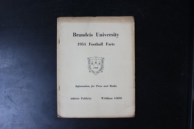 1954 Brandeis University Football Facts Magazine Press Guide Program