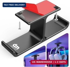 All Aluminum Headphone Stand Under Desk, Dual Headset Holder Hanger with Industr