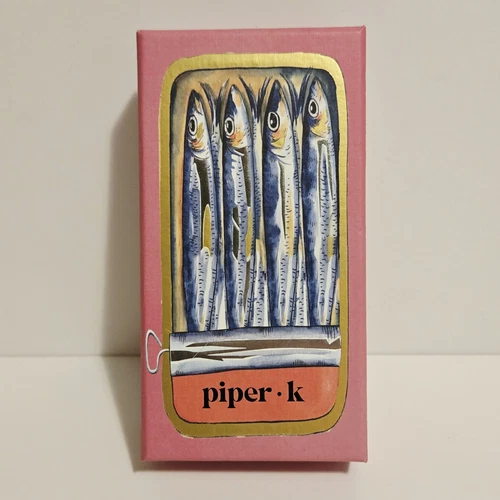 PIPER K Sardine Can Print Keychain & Bag Charm NWT Trending Viral