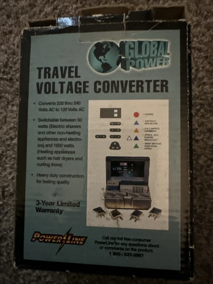 Powerline Electronic Global Power Travel Voltage Converter - Image 3 of 4