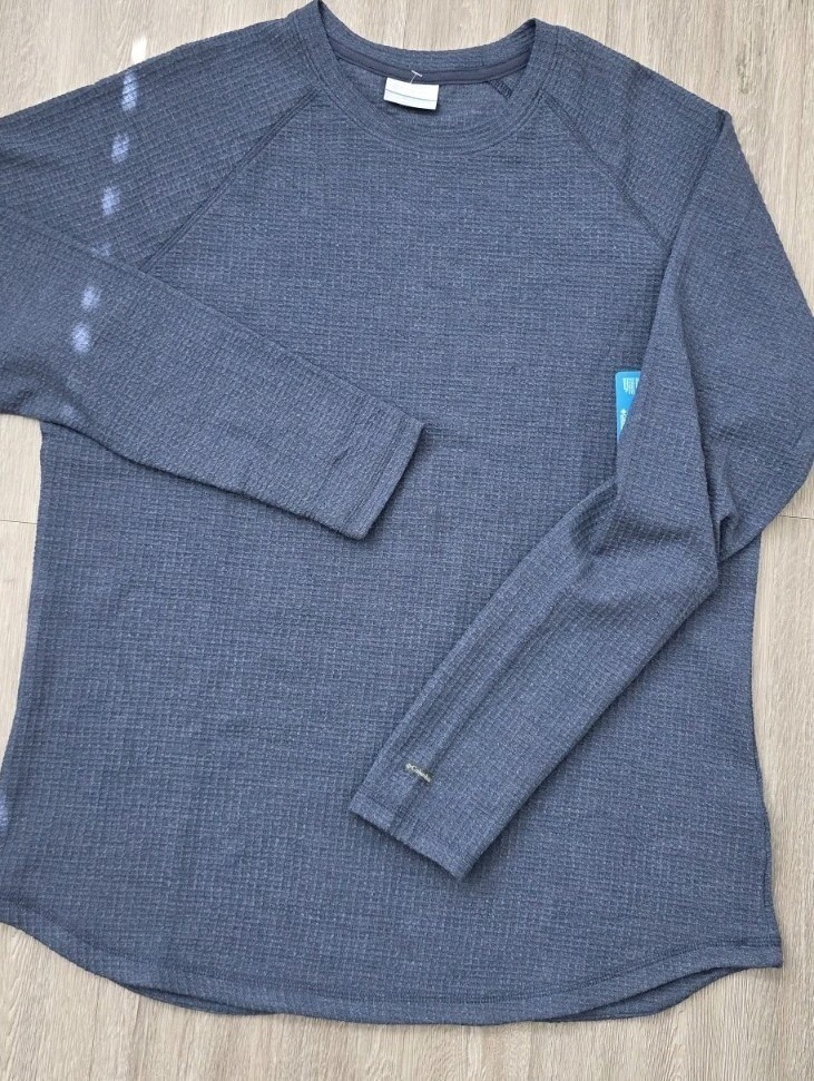 Columbia Holly Springs Waffle Thermal Shirt Women XL Blue Long Sleeve thumbnail 9